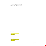 Agency Agreement Template example document template