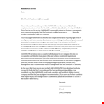 Skills & Abilities Developed by Candidate at Company | Reference Letter example document template