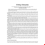 Writing Obituaries example document template