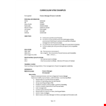 Curriculum Vitae Example example document template