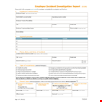 Efficient Incident Report Template for Comprehensive Investigation example document template