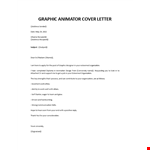 Animator Cover Letter example document template