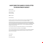 Audit Director Cover letter  example document template