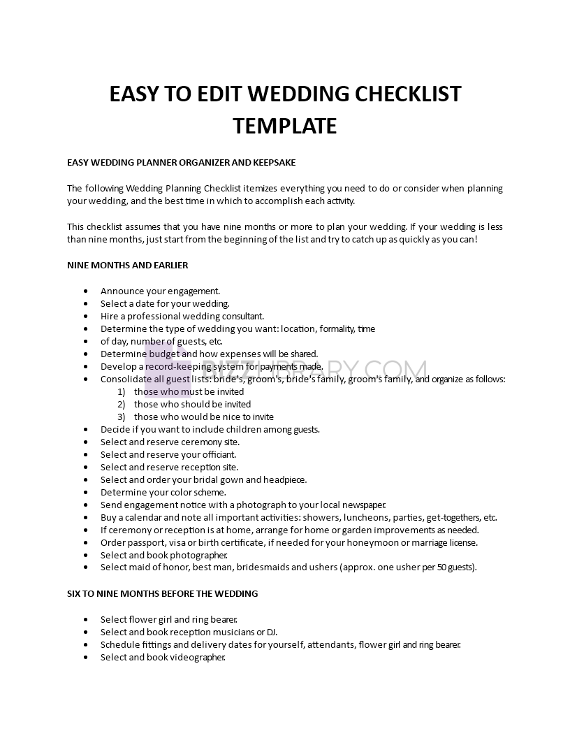 wedding checklist Main Image wedding checklist