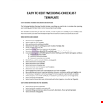 Wedding Checklist example document template