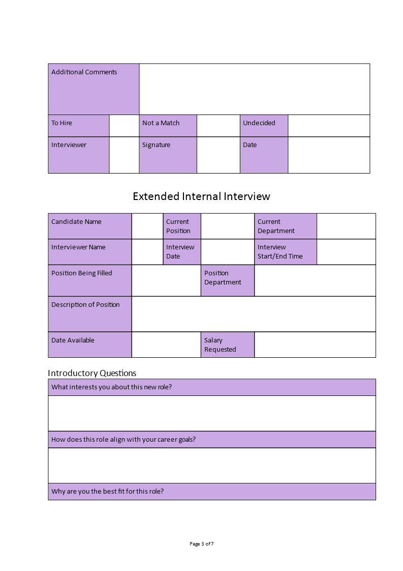 internal job interview questions sample