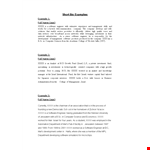 Short Bio Examples example document template