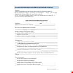 Letter Of Recommendation Request Form School example document template