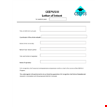 Letter of Intent for CEEPUS network example document template