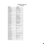 Club Guest List Template example document template