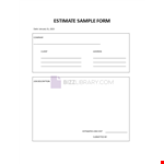 Estimate Sample Form example document template
