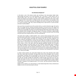 Analytical Essay Example example document template 