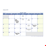 January Monthly Calendar example document template
