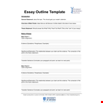 Craft an Effective Essay with Our Outline Template - Claim, Statement, Points & Evidence example document template