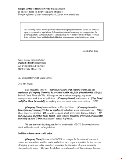 Request For Credit Letter Template