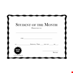 Student Of The Month Award Template example document template