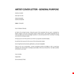 Artist cover letter sample example document template