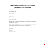 Internal transfer letter to another department example document template