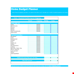 Home Monthly Budget Template example document template