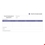 Photography Receipt example document template