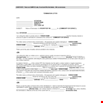 Formal Contract Termination Letter example document template