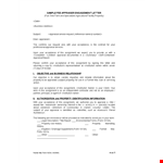 Sample Appraisal Engagement Letter for Property Reports and Assignments | Farmer example document template