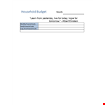 Household Financial Budget Template example document template