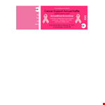 Customizable Raffle Ticket Templates for Annual Foundation Cancer Charity Prize Events example document template