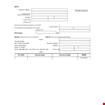 Printable Purchase Order Form Template - Order Supplies Easily example document template