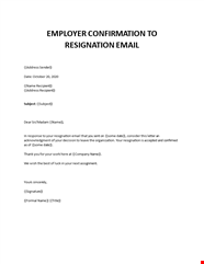Resignation Acknowledgement Letter