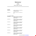 Free Formal Resume Format for State and Province Titles example document template