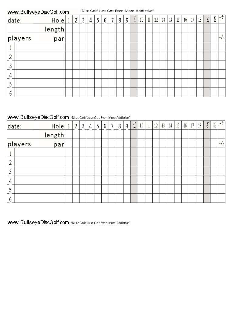 Golf scorecard Template Golf scorecard Template