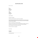 Job Application Template example document template