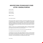 Architectural Technologist cover letter example document template
