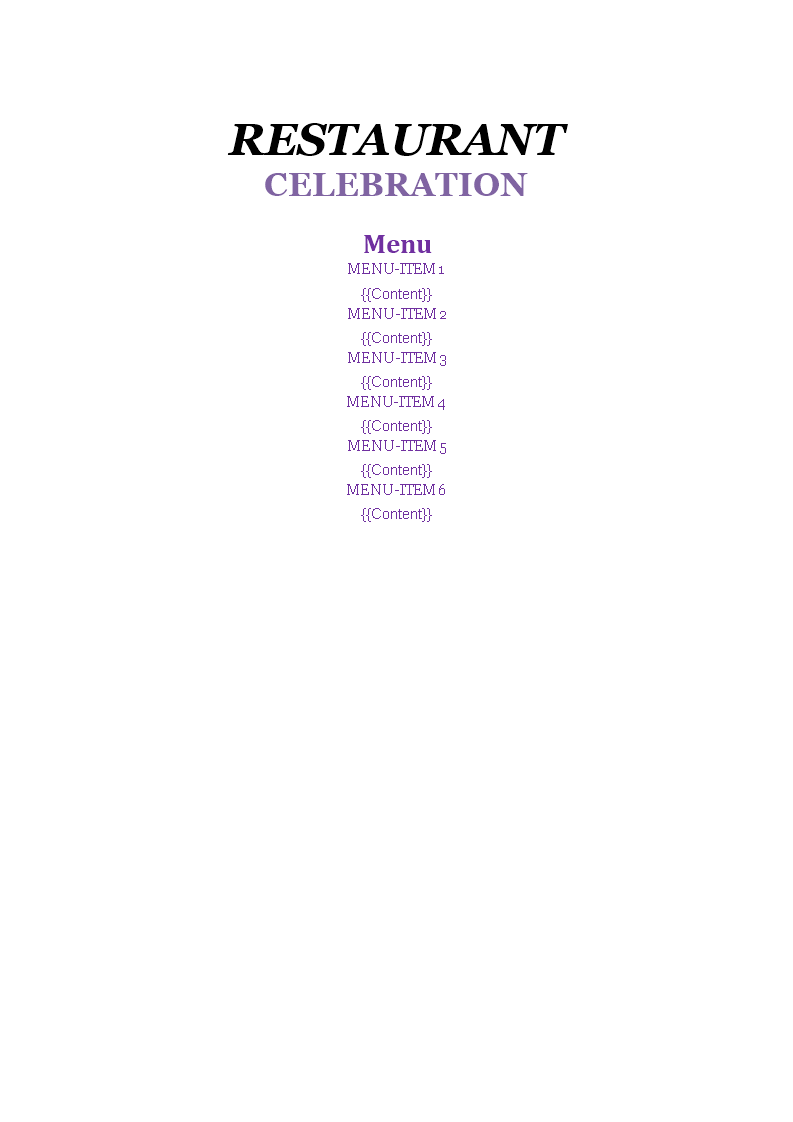 free menu template in word Main Image free menu template in word