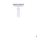 Free Menu Template in Word example document template