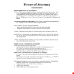 Power of Attorney for Child: Empower a Caregiver example document template