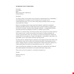 Job Application Letter For College Student example document template