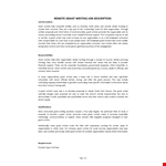 Remote Grant Writing Job Description example document template