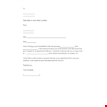 Job Appointment Letter Template | Create a Professional Request for Appointment example document template