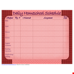 Homeschool Daily Schedule example document template