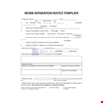 Work Separation Notice example document template