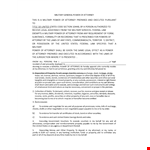 Military General Power of Attorney Form | Attorney with Power to Manage Property example document template