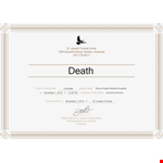 Death Certificate Sample Template example document template