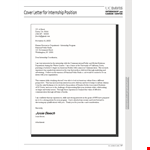 Graduate Internship Job Application Letter example document template 