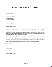 Letter for Cancellation
