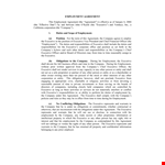 Executive Employment Agreement Template: Company Agreement for Executive Employment example document template