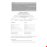 Simple Wedding Contract Template - A Legal Agreement for Marriage, Property, Bride, and Groom example document template