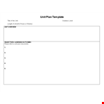 Unit Plan Template: Organize Outcomes, Topics, and Indicators example document template