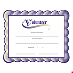 Volunteer Certificate Template Example example document template